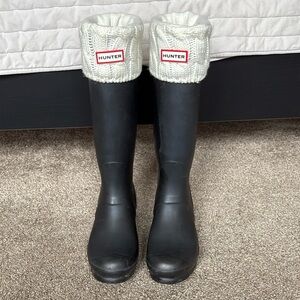 Hunter boots with boot socks